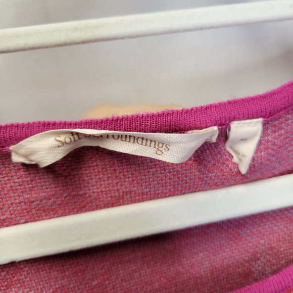 Soft Surroundings Women's Medium Pullover Sweater Pink Blue Jacquard - Picture 5 of 6